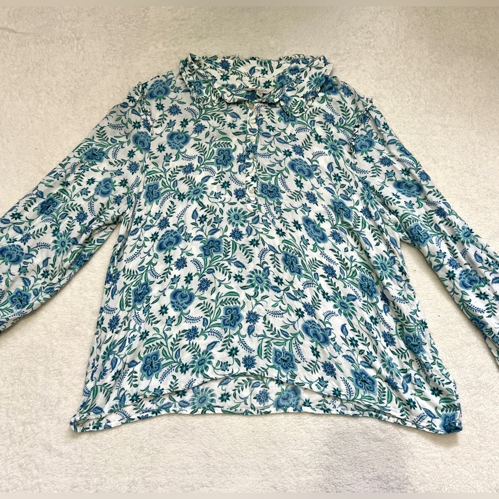 Lucky Brand Floral Boho Button Blouse - Size XL - Picture 2 of 8